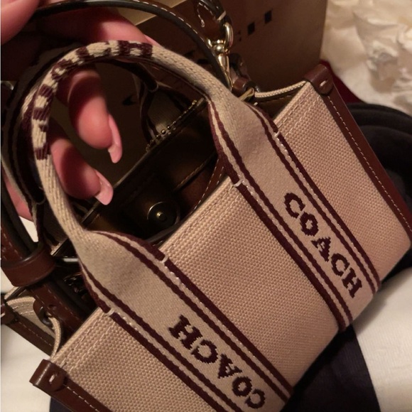 Coach Cream and Brown Tote Bag - Picture 2 of 3